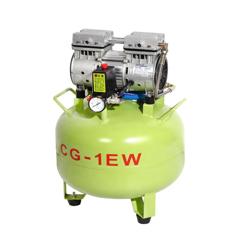 30L зубные тихий масла свободный воздушный компрессор бесшумный Oilless 70L/мин один привод
