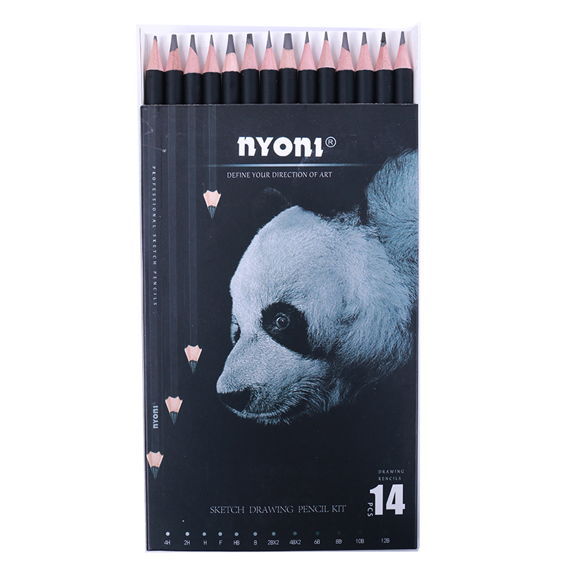 Набор карандашей для рисования NYONI N3031, набор из 14 шт. стандартных деревянных карандашей 4H 2H F HB B 2B 4B 6B 8B 10B 12B