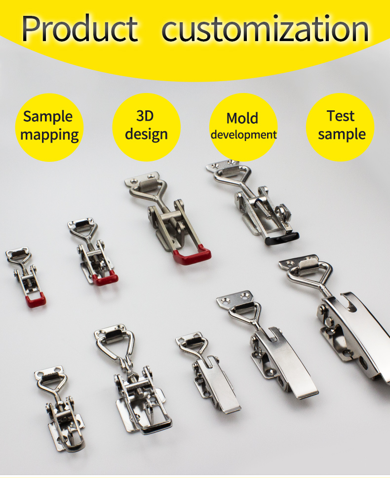Industrial Hardware Heavy-duty Adjustable Self-lock Toggle Latch For Engineering U-shackle Buckle Clamp Hasp