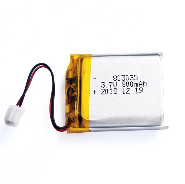 UL1642/KC/UN38.3 certificates 3.7v 803035 lipo battery 800mah rechargeable batteries for slock