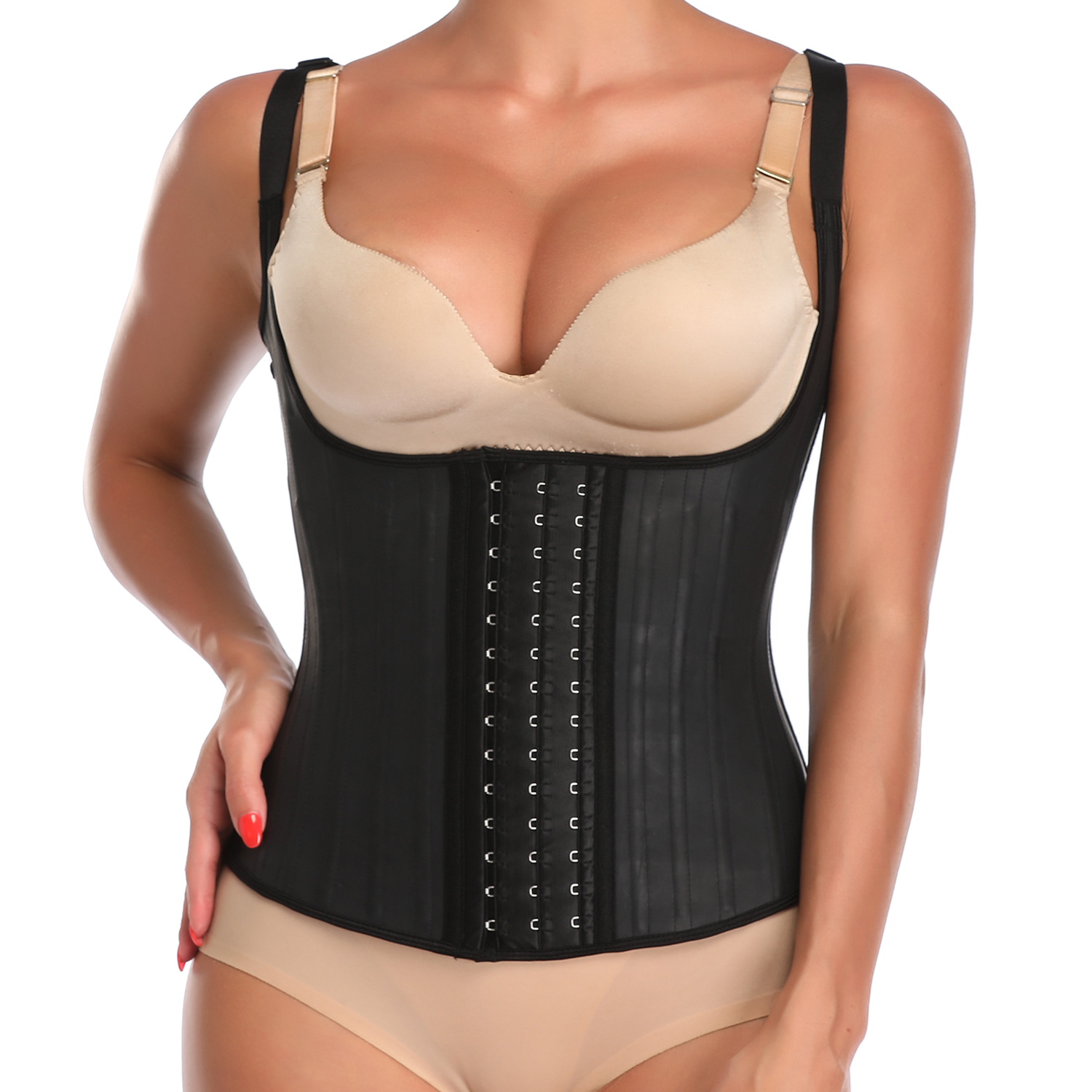 Tummy Control Weight Loss Belt 25 Steel Boned Latex Vest Underbust Corset Private Waist Trainer for Women