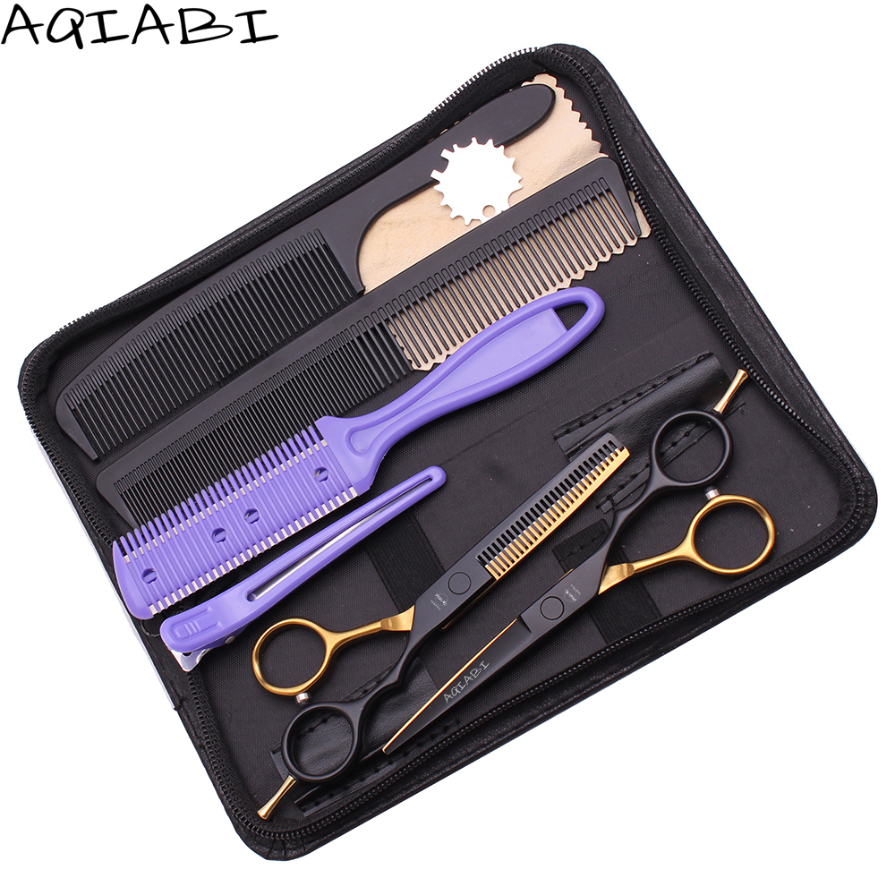 Ножницы для волос 5,5 ''AQIABI 440C парикмахерские ножницы для стрижки волос филировочные ножницы парикмахерские ножницы набор с сумкой A1029
