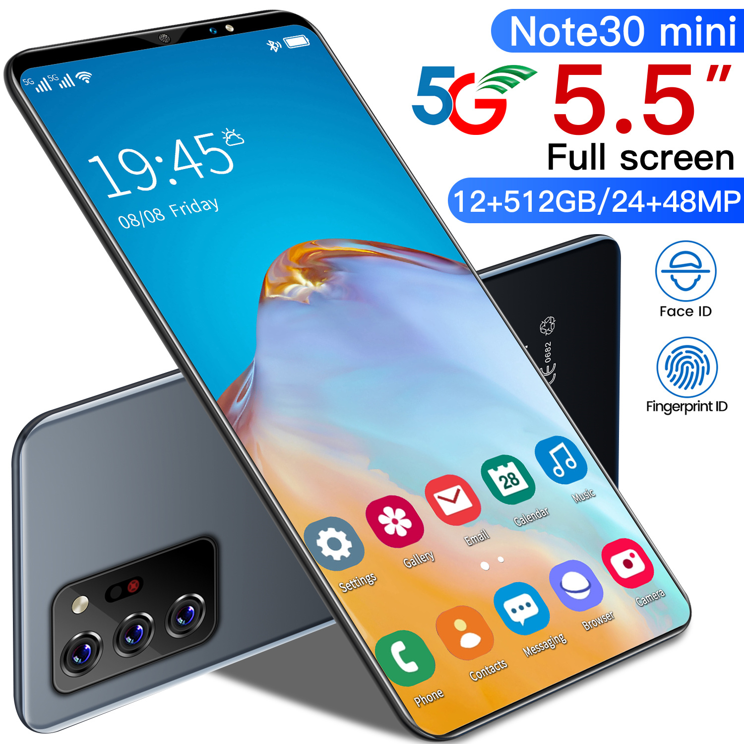 Оптовая продажа, мобильный телефон Brnad Note30 mini, 10 ядер, 8 ГБ + 256 ГБ, HD-экран 5,5 дюйма, 1440x3040, 4800 мАч, доступная цена, высокое качество, модный сотовый телефон