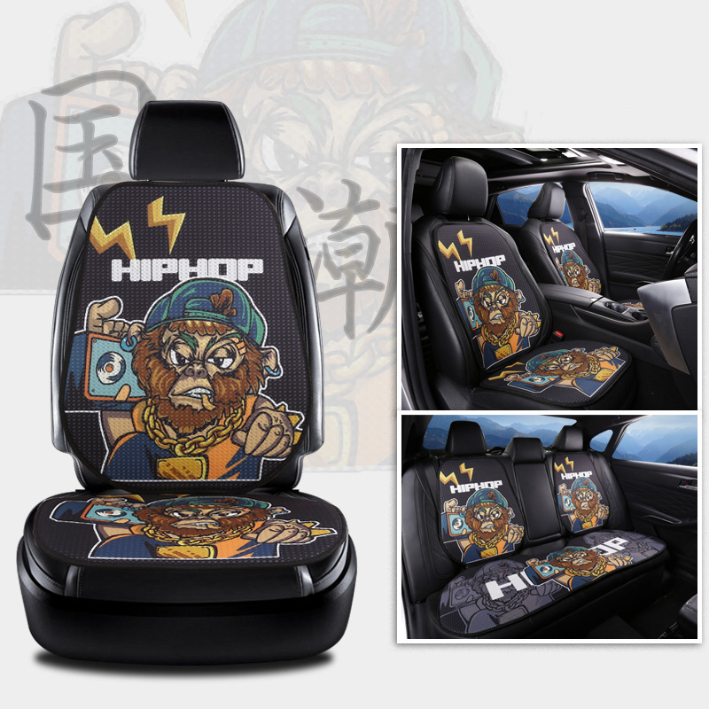 CNWAGNER Luxury Universal Leather linen Auto Chinese style Monkey King Car Seat Cover full Seat Cover Cushion