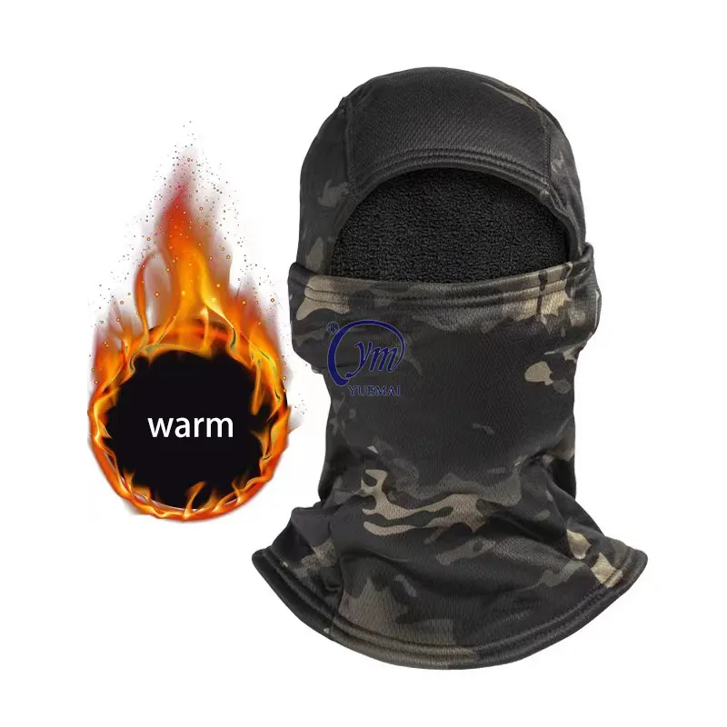 YUEMAI Custom Camo Tactical Fleece Winter Ski Maskss Balaclava Hood Face Mask