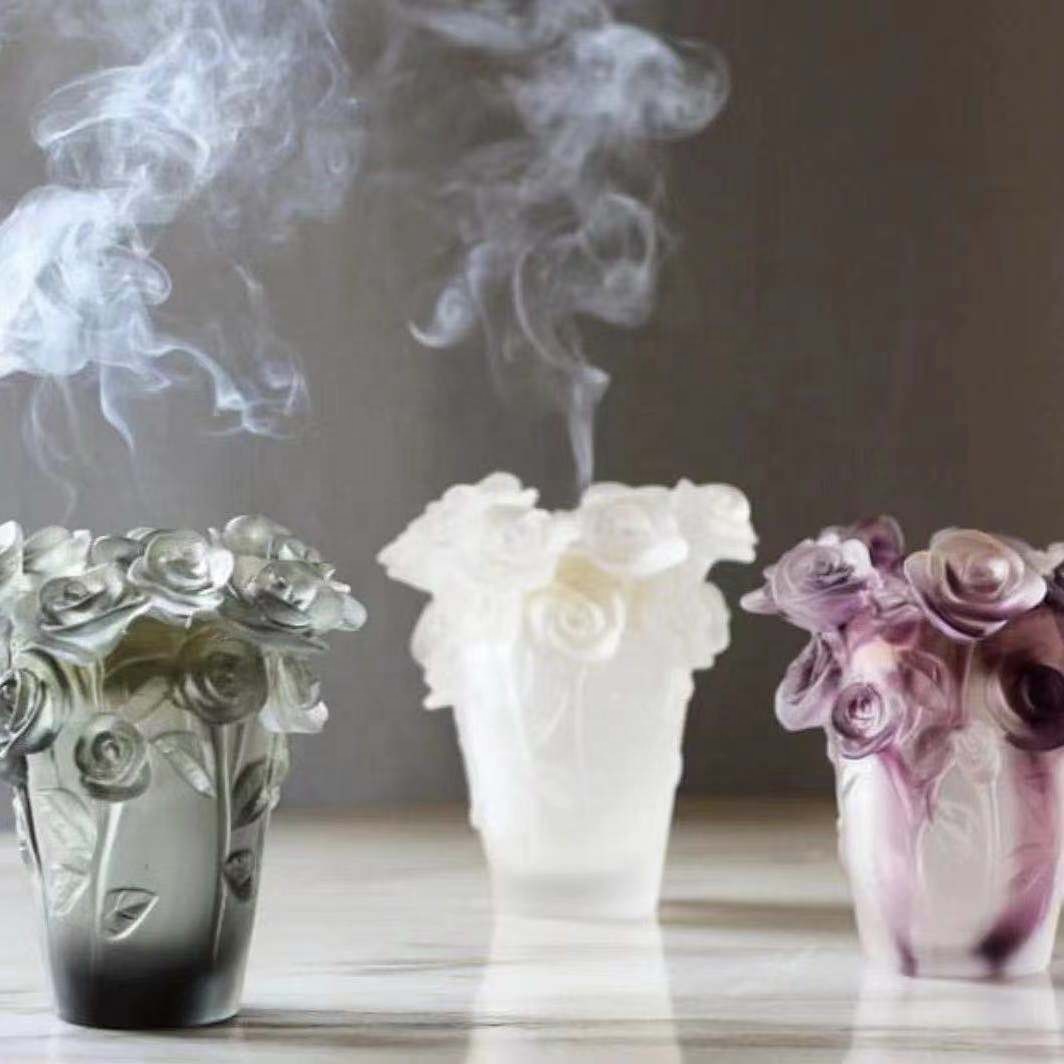 Fengming`s new mini crystal poppy bakhoor burner liuli vase can be customized color