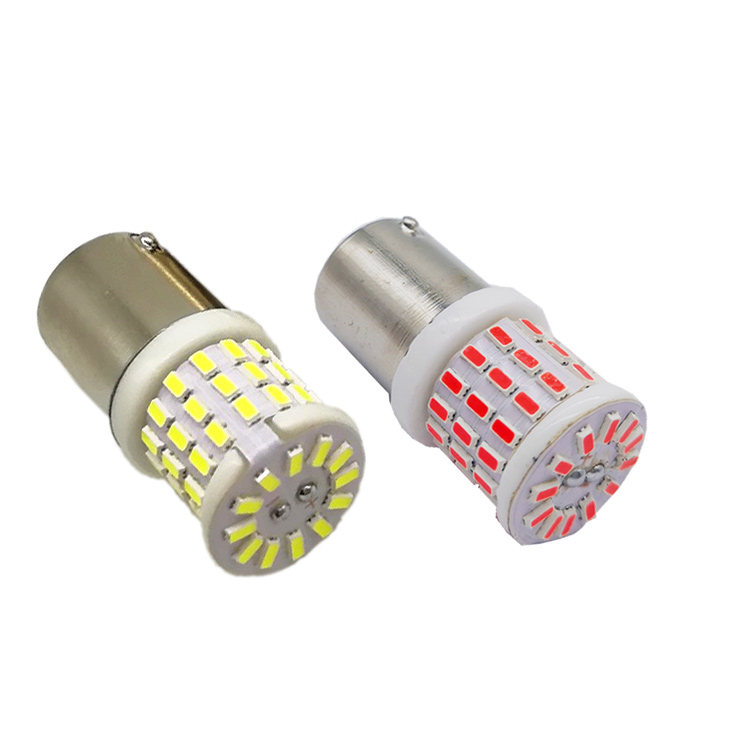 1157 1156 3014 чип BA15S P21W S25 BAY15D P21/5 Вт Светодиодная лампа 12-24 В красный 57Smd Светодиодные Автомобильные стробоскопические тормозные лампы задний стоп-сигнал