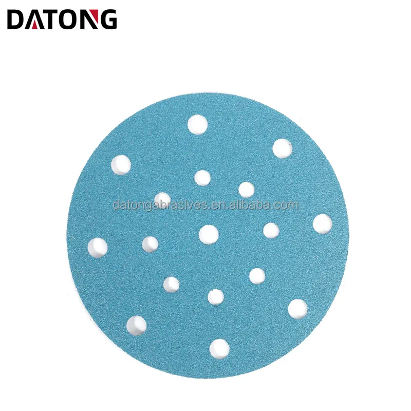 Datong factory High quality 150 mm 6 inch 17 holes Grit 100 Round Ceramic blue Sanding Disc For Metal and Wood