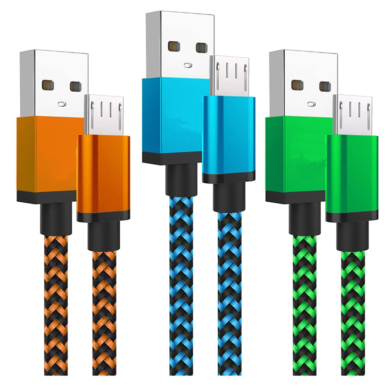Fast Android Charging Cord 6FT Charging Cable Braided Charger Cord Micro USB Cable
