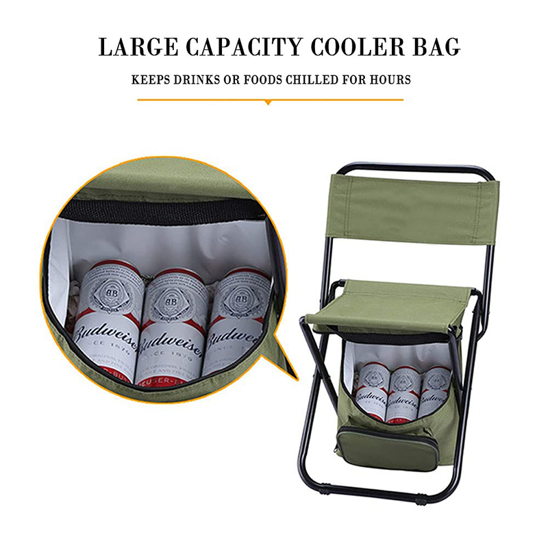 Outdoor Ultralight Lightweight Portable Folding Camping Fishing Chairs with Cooler Bag for Fishing Camping Beach Chairs