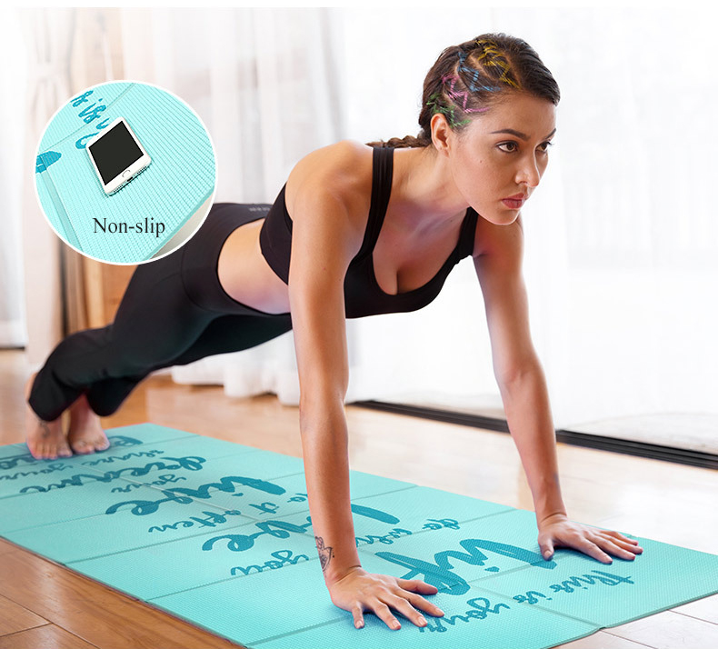 Travel Portable 5mm Custom Print Eco Friendly Foldable PVC Yoga Mat