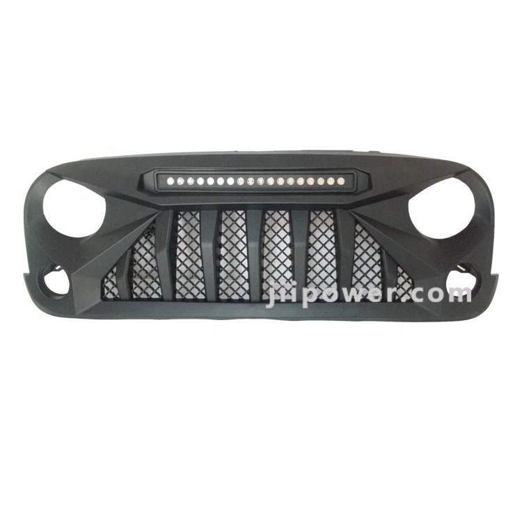 ABS матовая Черная передняя решетка для Jeep Wrangler JK 07-17