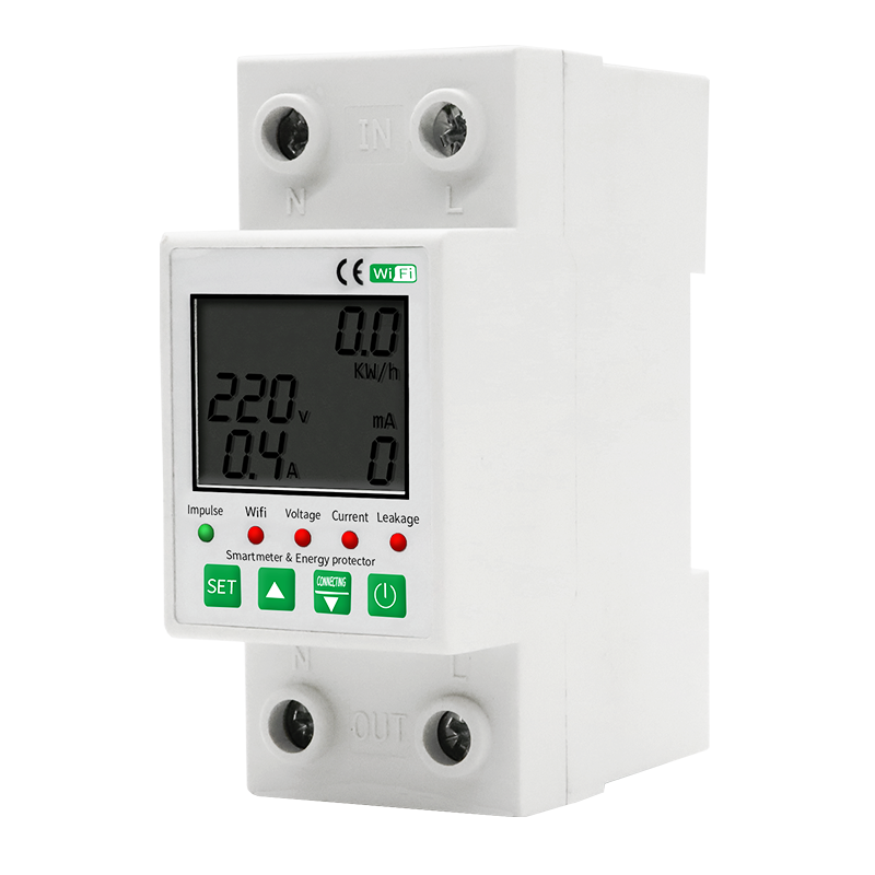 Американская классификация проводов 2р 63A приложение TUYA Din Rail Wi-Fi Смарт цепи утечки земли под Предохранитель устройство Реле Переключатель питания кВтч метр
