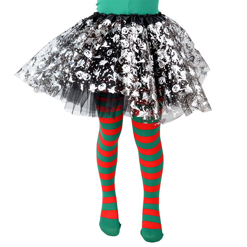 Colorful Kids Thin Pantyhose Rainbow Striped Elastic Tights Unisex Over Knee Long Striped Stockings Cosplay Accessories