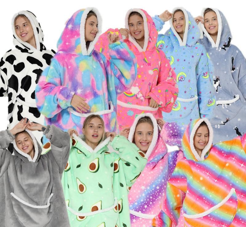 Hoodie Blanket Oversized Huggle Hooded Blanket Big Size Avocado Hoodie Blanket For Adult Kids