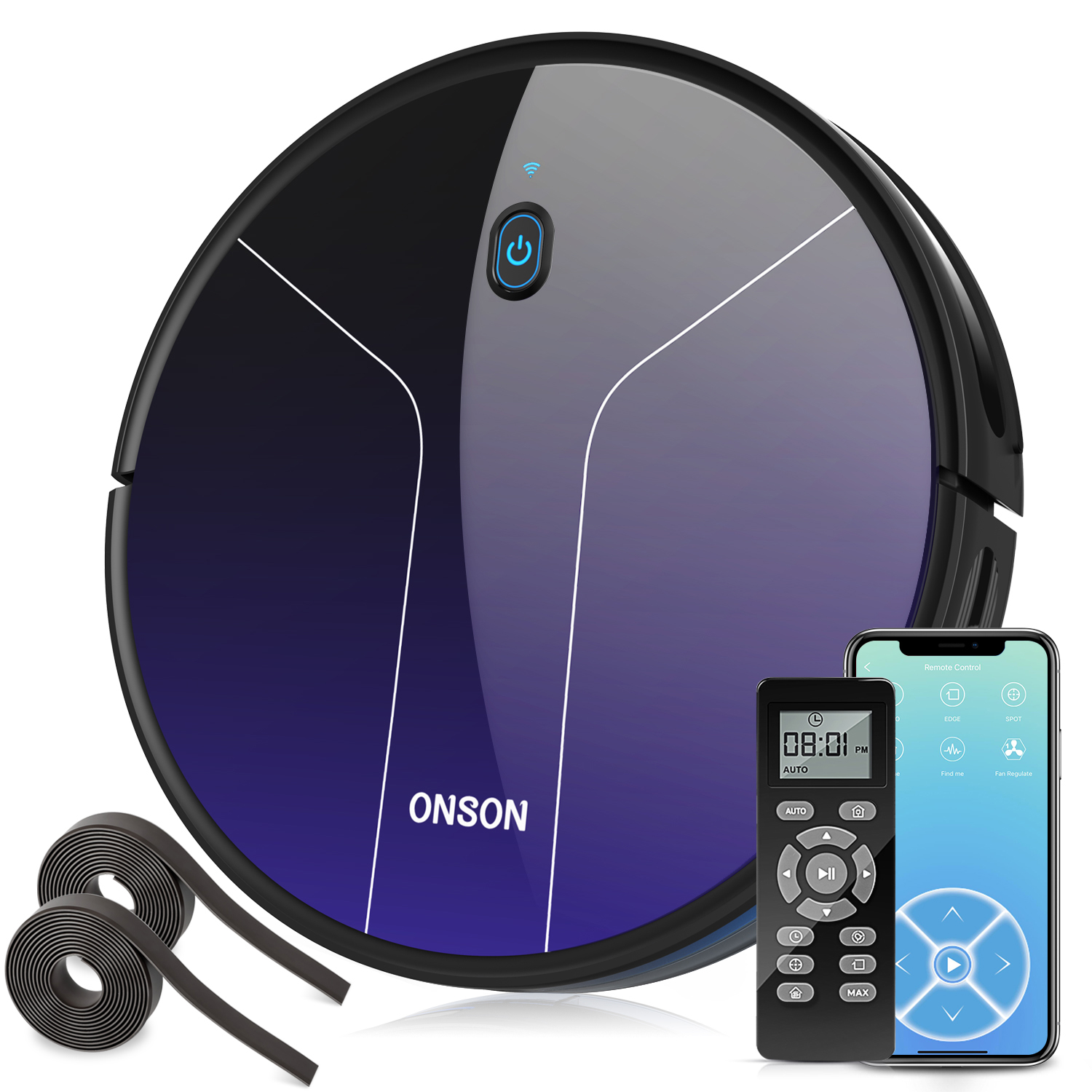 Onson J20C 2020 новый тонкий 2100Pa гироскоп оптического потока навигацией, Wi-Fi, робот-пылесос