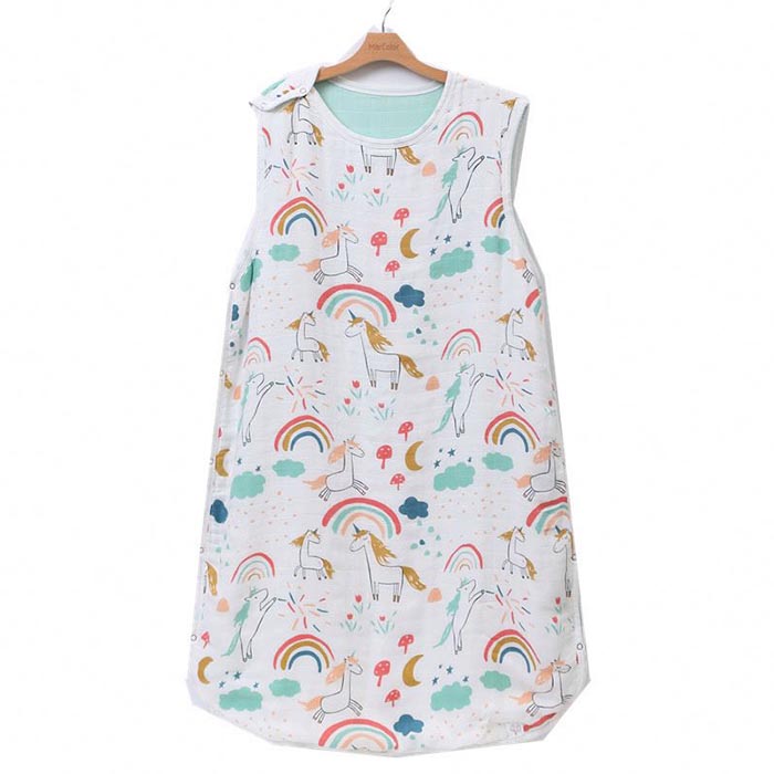 Wholesale Newborn Spring Infant Toddler Boys Girls Rainbow Printing Organic Sleeping Sack