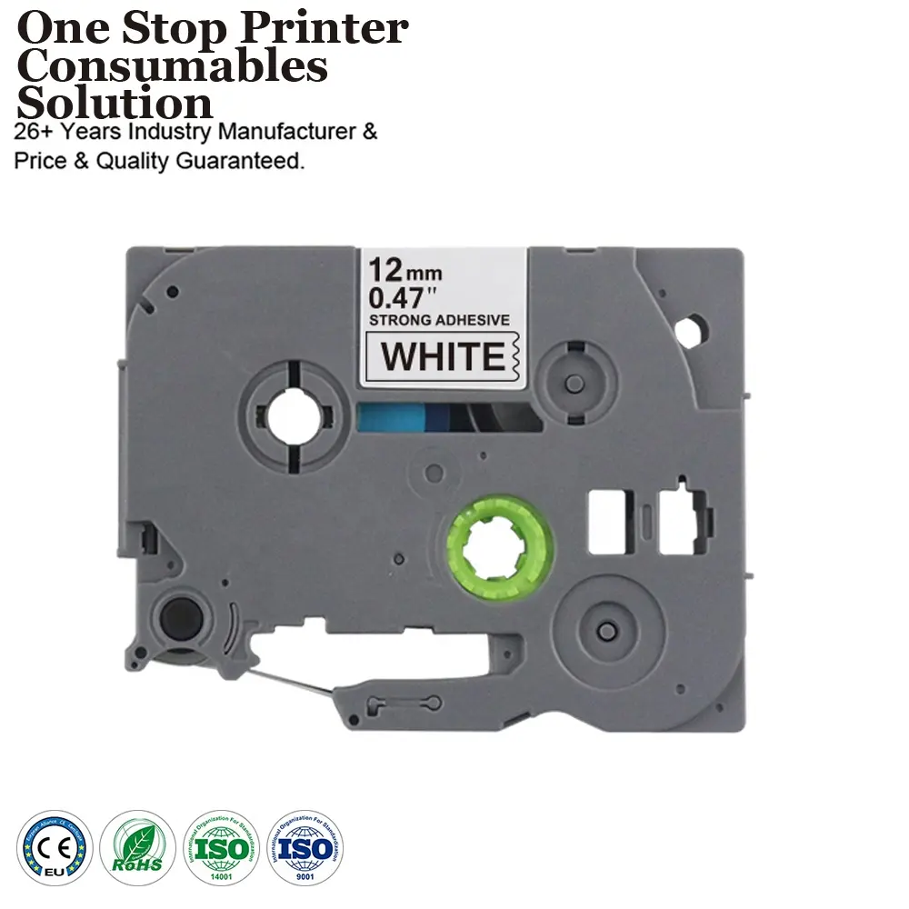 Label Tape 12mm INK-POWER Tze-231 Tze231 Tze 231 Tz231 Tz-231 12mm Premium Black On White P-Touch Label Tape Cartridge Compatible For Brother