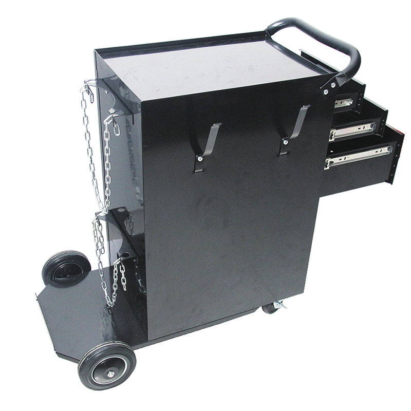 HT-007 High Quality Factory Wheels Black Welding Tool Cart with drawers