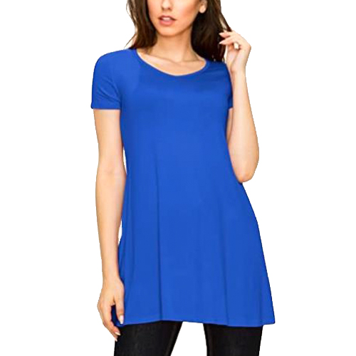 Women's Casual Short Sleeve Comfy Tunic Swing Dress