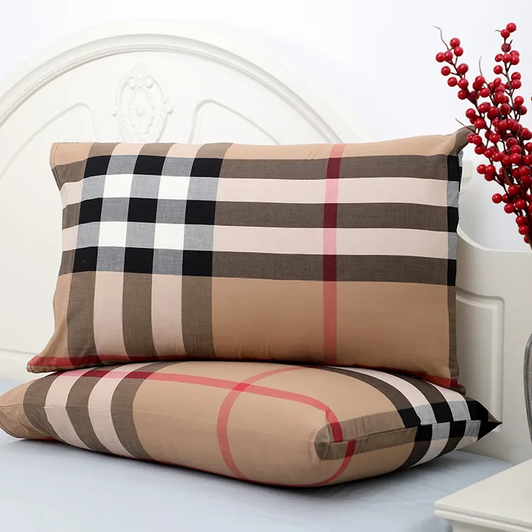 DIY Custom Pillowcase 100% Cotton Tartan Plaid Fabric Envelope Pillowcase And Car Cushion Cover