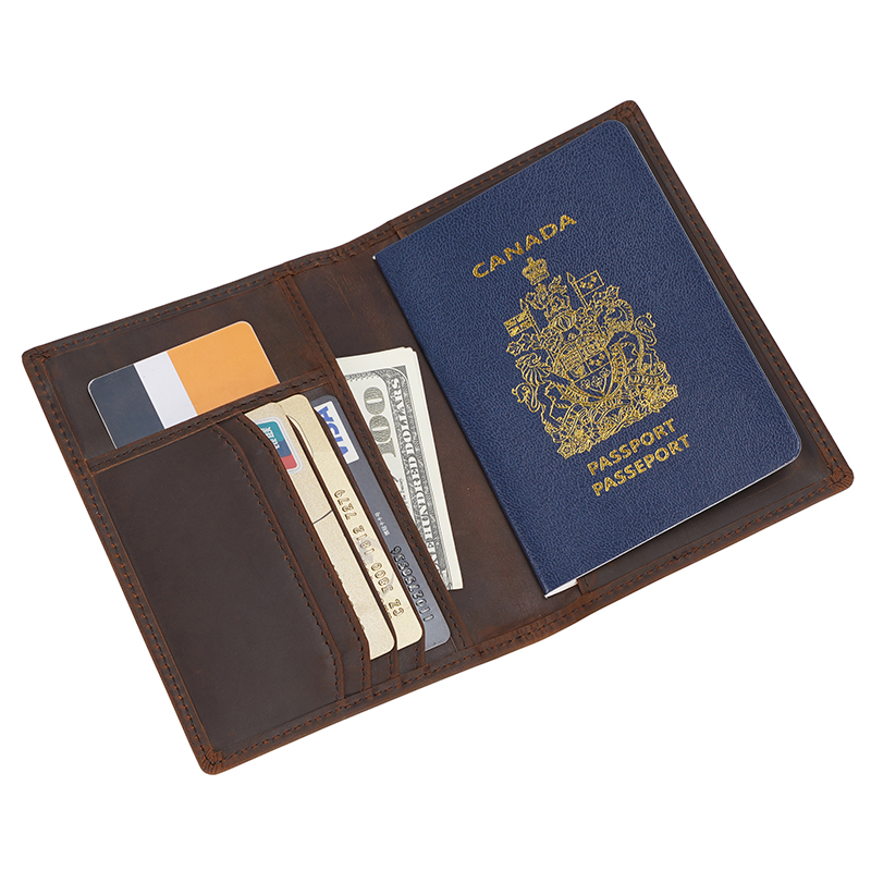 Новый дизайн OEM Мужская Обложка для паспорта Обложка кошелек Тонкий RFID Блокировка полностью зернистый кожаный держатель для паспорта для мужчин