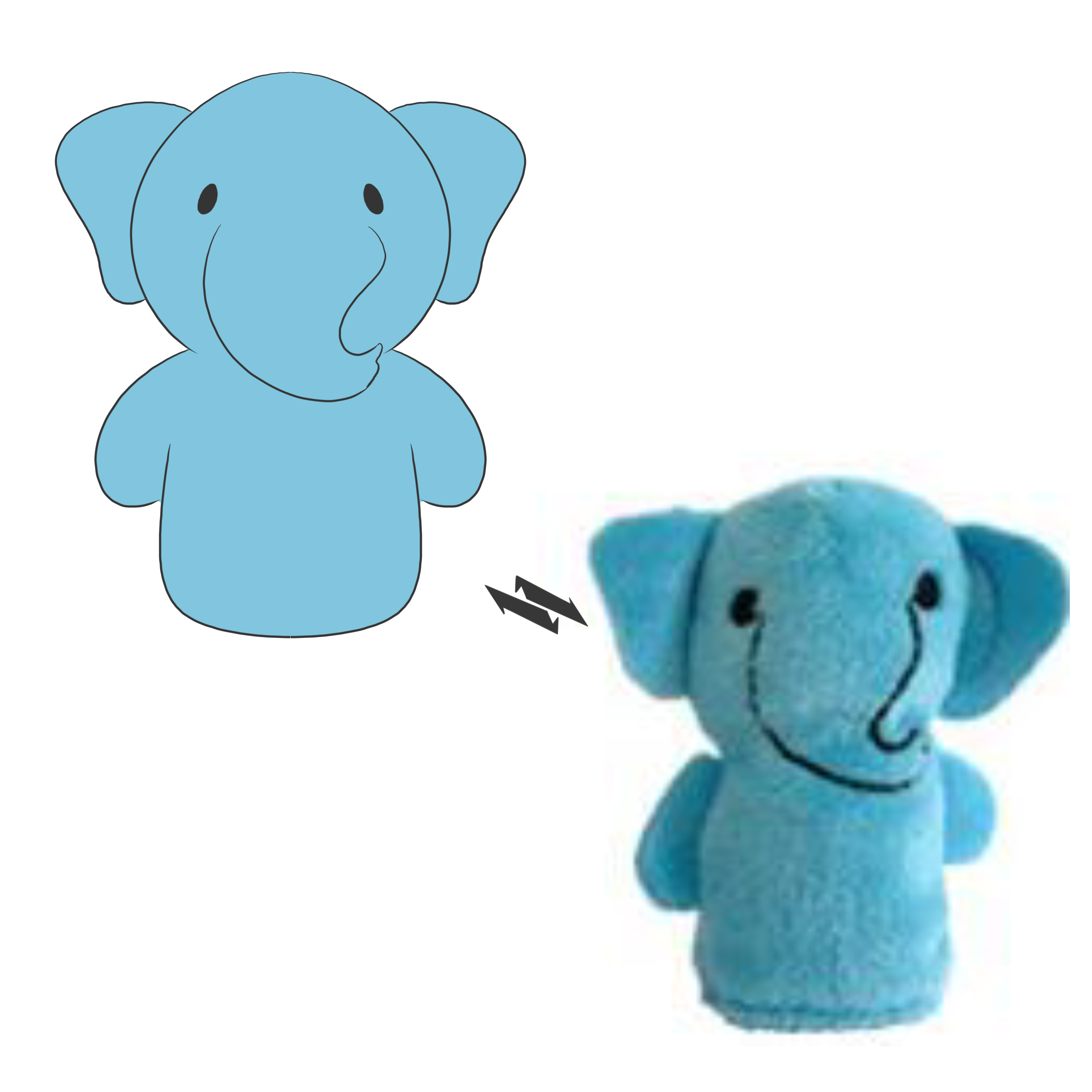 blue elephant custom clamperl Plush animal shape Baby bedtime Interaction early education toy kid hand puppet