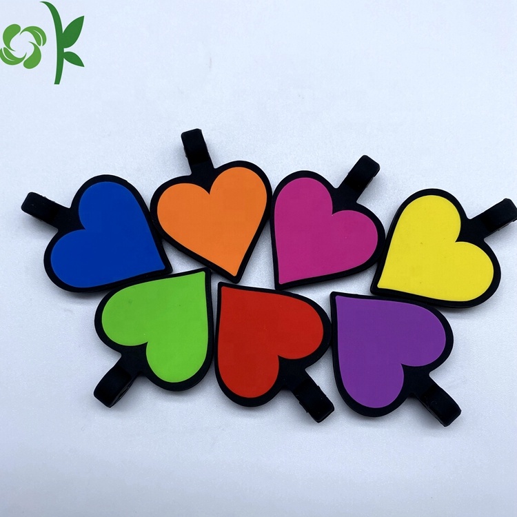 OKSILICONE 2021 Newest Style Heart Shape Silicone ID Name Tag For Pet Anti-lost Pet Dog Cat ID Name Silicone Dog ID Name Tag