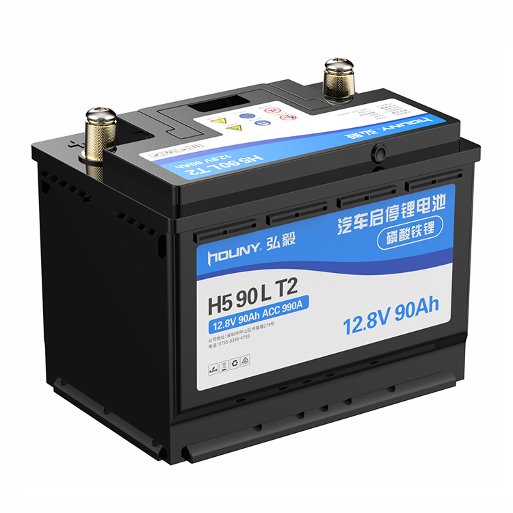 Houny high quality 12V 90Ah lifepo4 lithium car starting batteries 990CCA BMS ups battery pack for ev