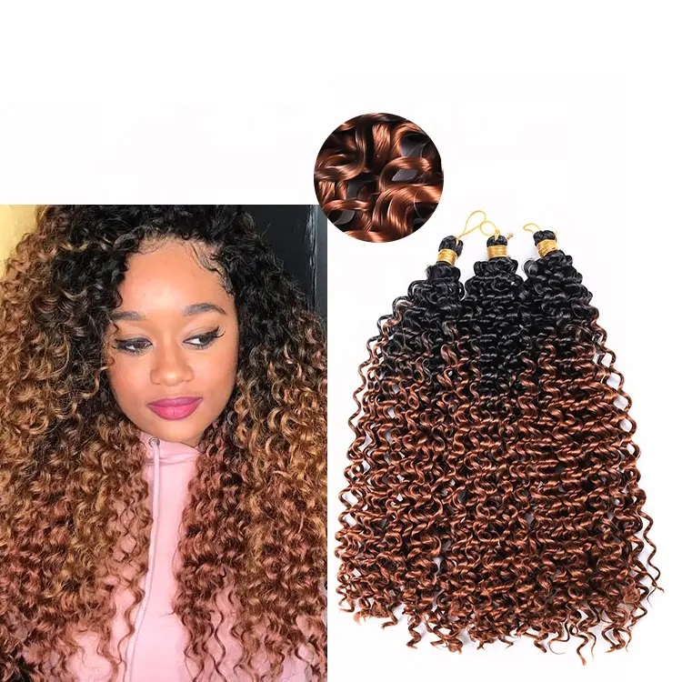 Factory Hair Kinky Twist Crochet braids Synthetic Hair Weave Extensions Free Tress Afro Deep Water Wave Twist Braids Hair