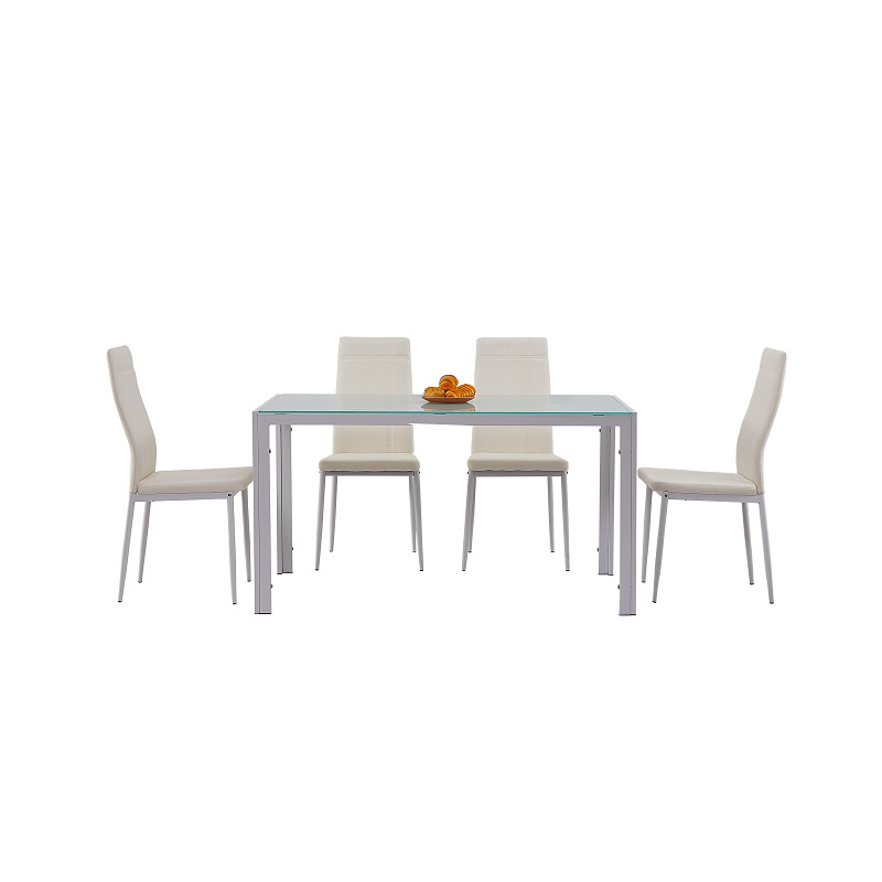 Dining Tables Free Sample High Quality Glass Top Banquet Dining Table and Chairs Set Modern Black 6 Seats Solid for Dining