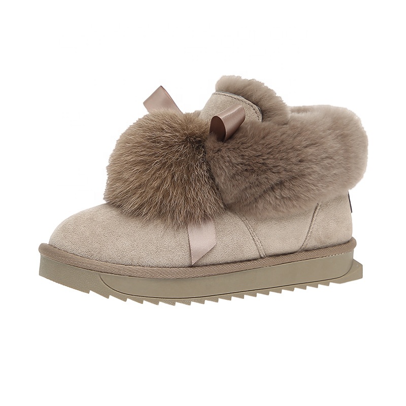 Winter New Fashion Cotton Shoes Plus Velvet Warm Short Ball Women Short Tube Snow Boots