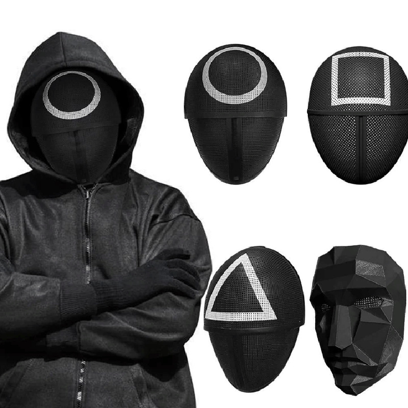 2021 Full Face Korean Tv soldier Party Halloween Costumes Red Jumpsuits Squid Game mask set