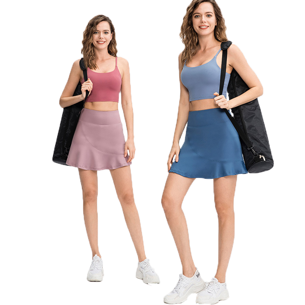 2021 Summer Gym Fitness plaid pleated ladies plus size sports tennis skirts women sportswear with shorts
