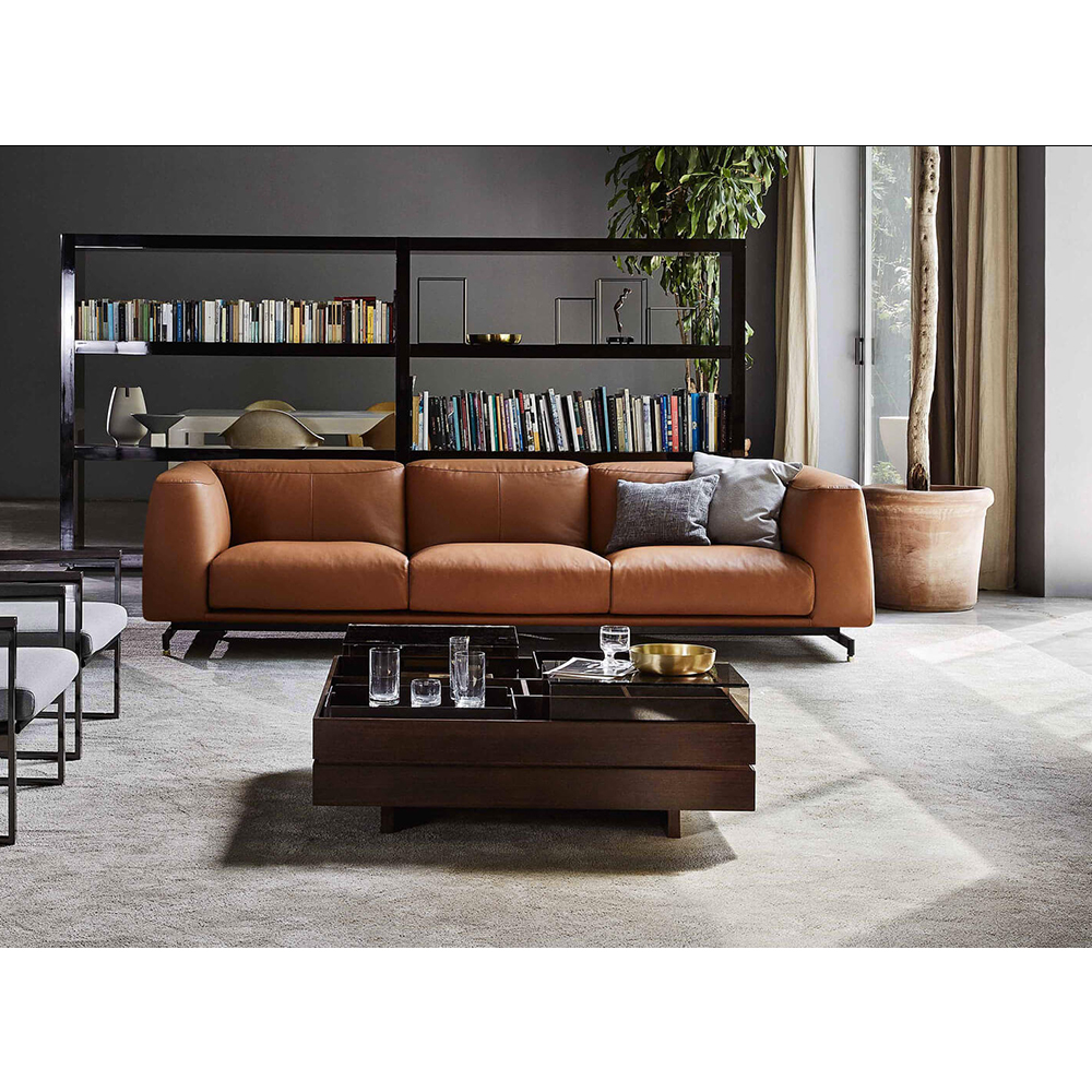 High-End Comfort Including 2pcs Cushions Lunch Break Oficce Nordic Style Set PU Leather Sofa