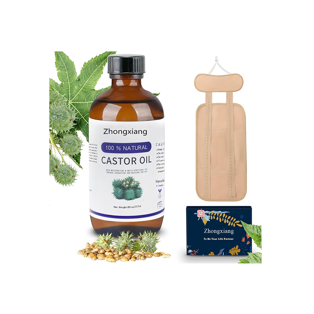 Organic Cold Pressed Unrefined Organic Cotton Flannel Castor Oil Packets Compressed for Liver Detox Reusable Castor Oil