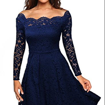 B2862 Women's Vintage Boat Neck Cocktail Swing Dress