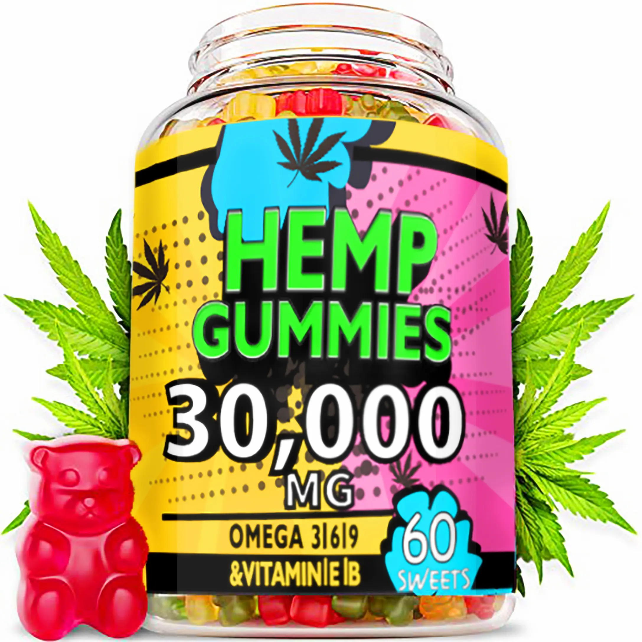 RTS Organic Omega3,6,9 Bear CBD Hemp Gummies 30000mg For Sleep