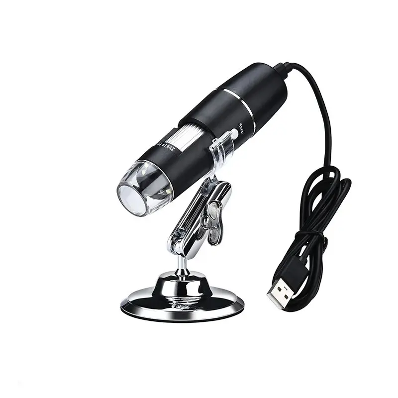 1600X HD Electronic Digital Microscope 8  LED Lamps Handheld USB microscopio for industrial beauty magnifier 3 in 1