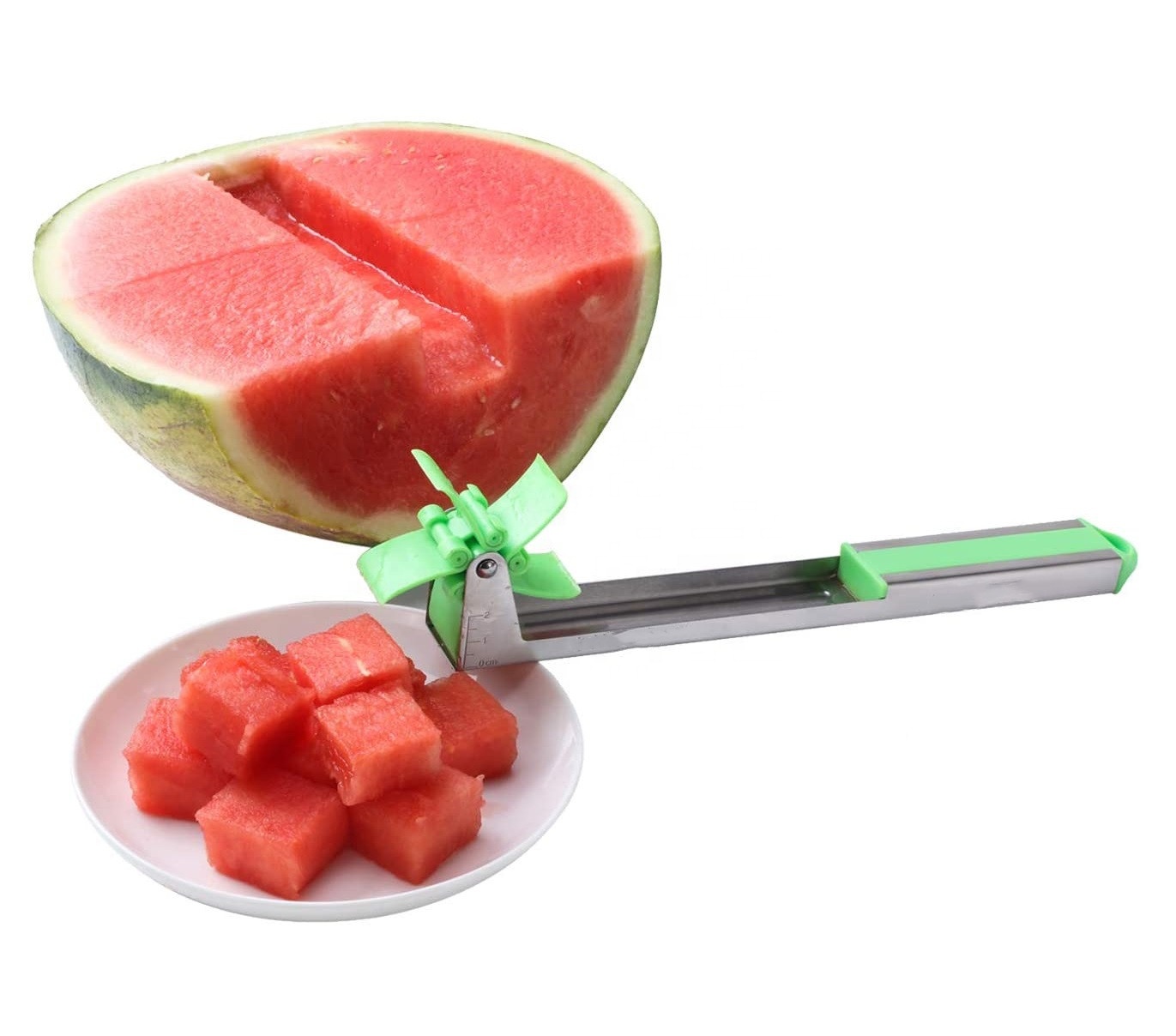 Stainless Steel Watermelon Slicer Cutter Knife Corer Fruit Vegetable Tools Kitchen Gadgets with Melon Baller Scoop Extra