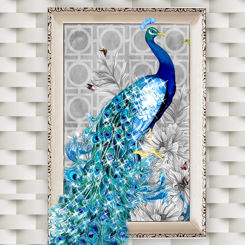 2021 the new factory direct supply living room full of diamond painting peacock cross stitch tile manual crystal point small