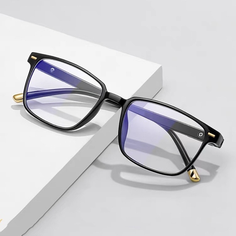 2025 Ready to Ship square Black Anti Blue Ray Reading Glasses