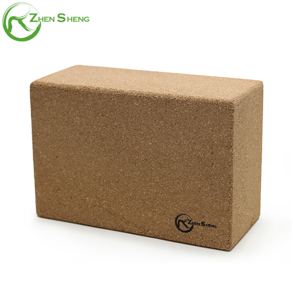 Zhensheng Nature Cork Yoga Block Laser Logo Yoga Brick