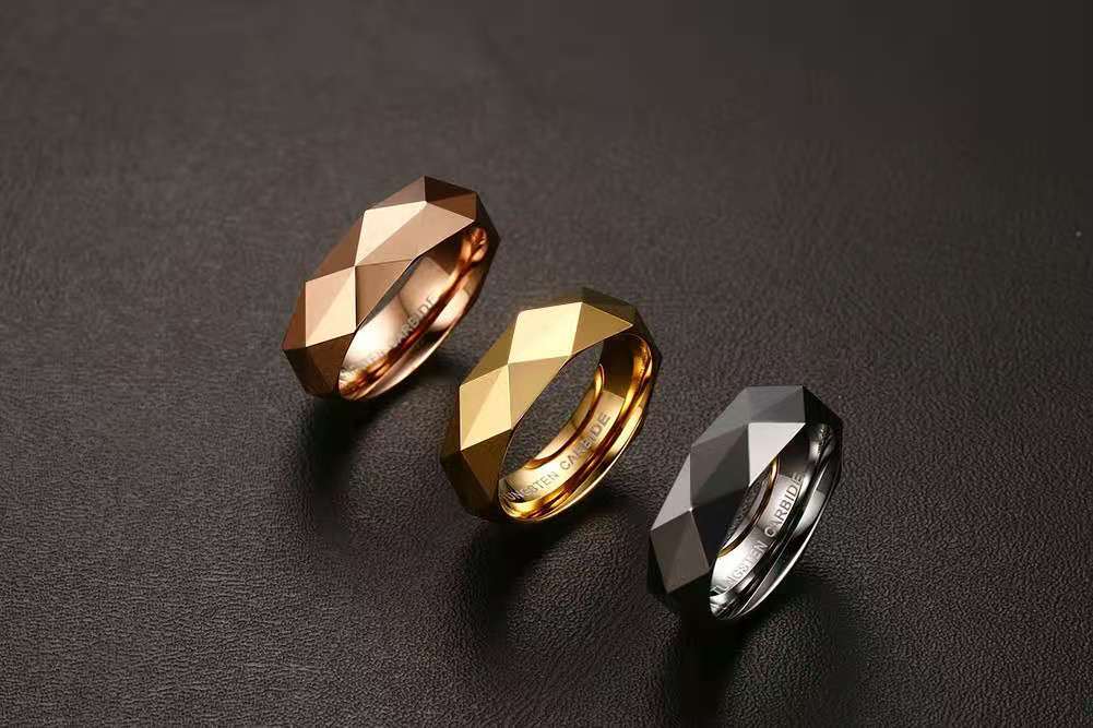 OBE Высокое качество оптовая продажа с фабрики 8 мм Кольцо шириной 18k позолоченное вольфрамовое стальное кольцо карбид