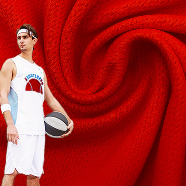 Hot Sale 100%Polyester 100GSM 50D Bird Eye Mesh Fabric Readystock For T-shirt Jersey Sportswear