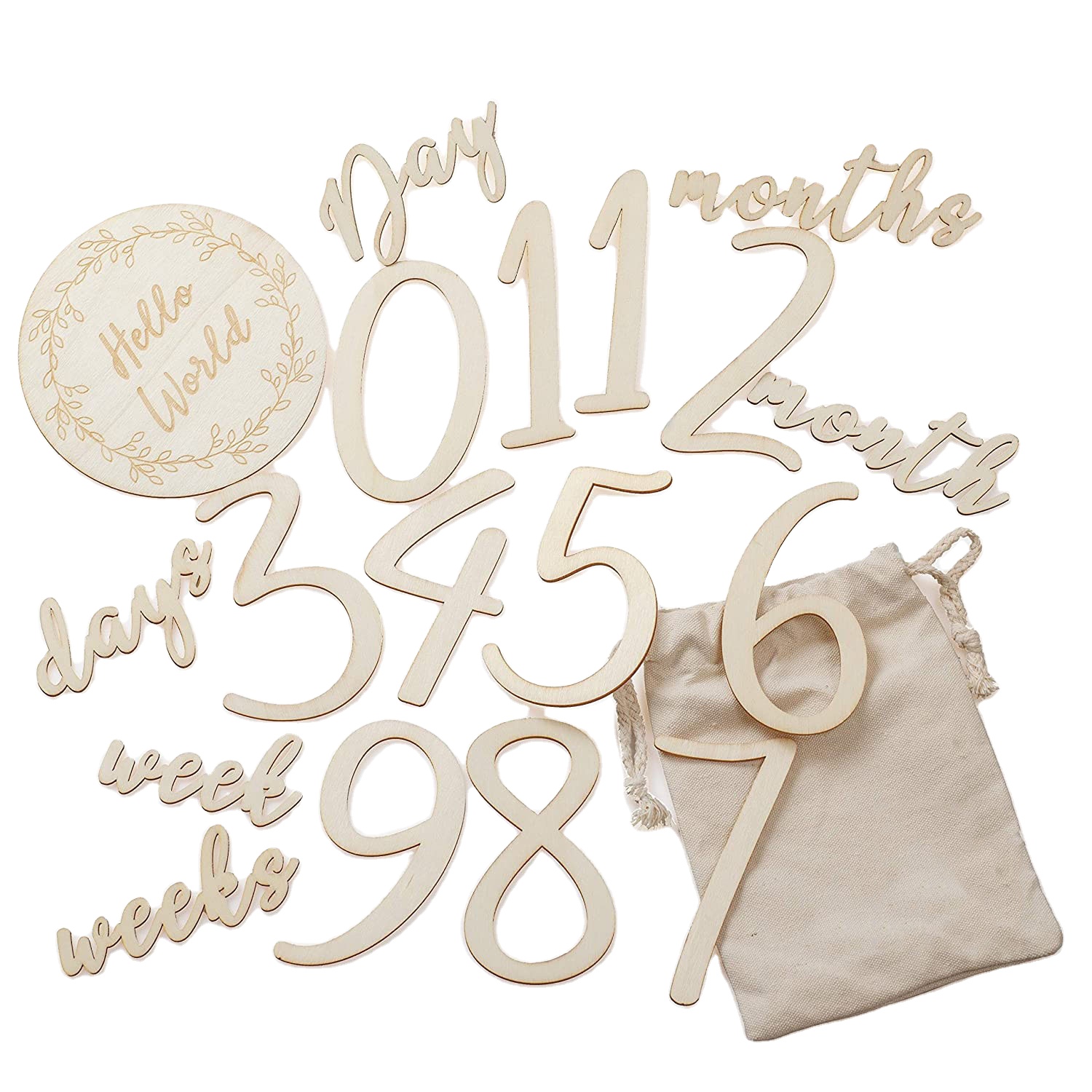 wooden baby milestone dics Baby Milestone Numbers|Baby Photo Props Wooden|Newborn Birth Announcement Card Wooden|