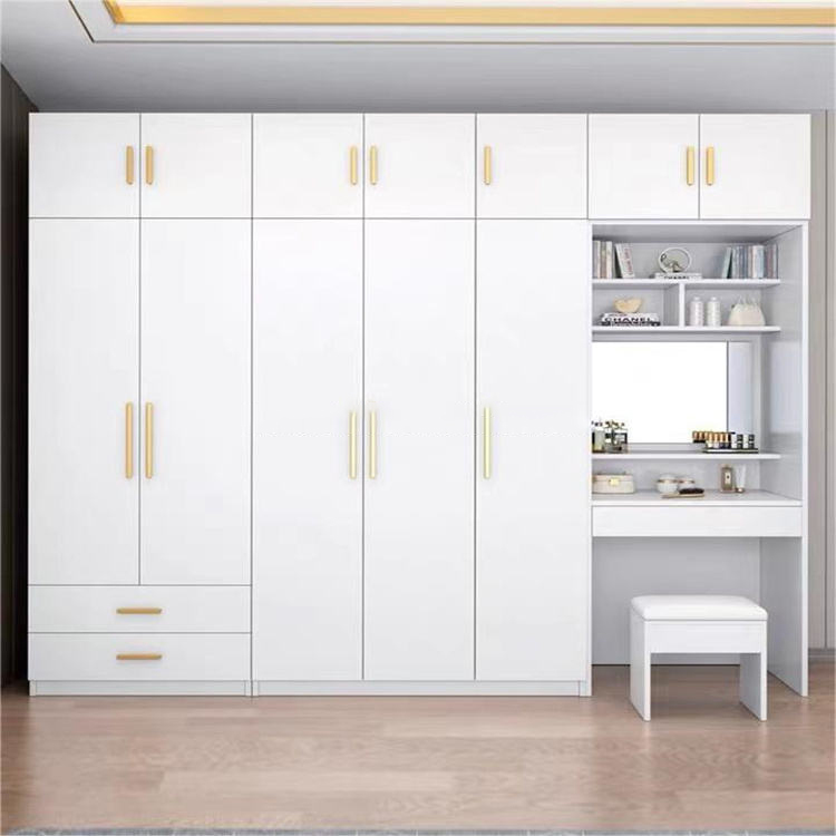 Wooden Wardrobe Bedroom Simple Modern Economic Door Simple Storage Cabinet Large Wardrobe With Dressing Table