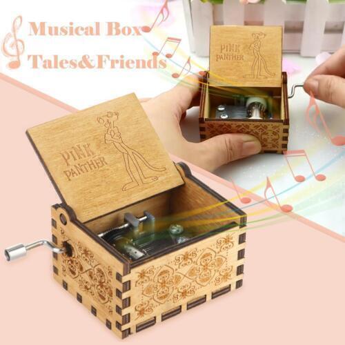 Custom Sonido Personalizado Mini DIY Toy Hand Crank Wind Up Movement Christmas Santa Anime Wooden Music Box With Custom Music