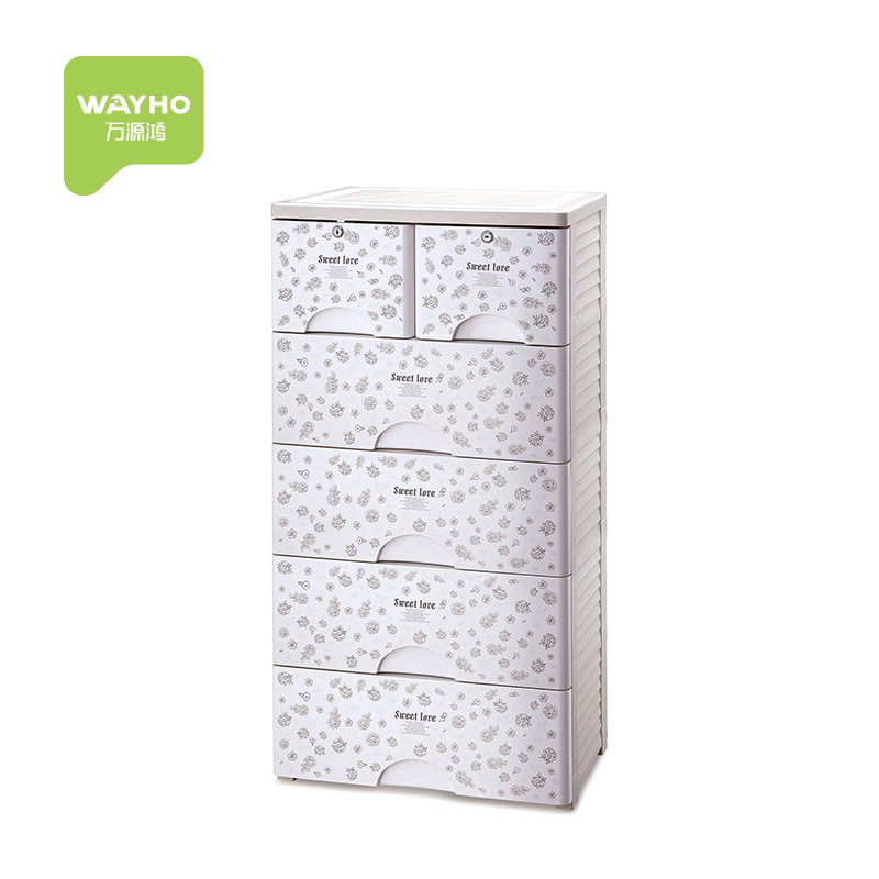 PP Drawer Type combined locker Clothes Storage Cabinet Large Children Toy Plastic Organizing Cabinet With Lock Wheel