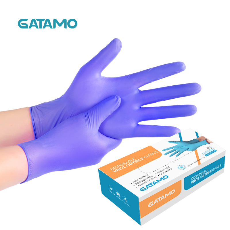 C9 Gatamo Cheap Purple Nitrile Blend Gloves Powder Free Vinyl Gloves